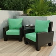 thumbnail image 2 of Jordan Manufacturing 46.5" x 24" Harlow Dill Green Crosshatch Rectangular Outdoor Deep Seat Chair Cushion Set with Welt, 2 of 11
