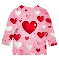 thumbnail image 5 of Xdegoge Girls Valentines Shirt 3/4 Sleeve Crew Neck Pullover Tops Toddler Heart Printed Fashion Tops Y2K Streetwear Tee Shirts, 5 of 5