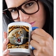 thumbnail image 2 of 3drose, Tiger Happy 50th Birthday, 15oz Two-tone Blue Mug, 2 of 6
