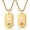 Gold, variant on A Pair of His Queen & Her King Match Necklaces for Couples, Men and Women Yellow Color Titanium with 48cm and 58cm Bead Chain SN118 ?Yellow Pairs?