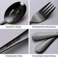 thumbnail image 3 of JUNWELL 10PCS Black Serving Utensils Set Stainless Steel Flatware with Serving Spoons Slotted Spoons Serving Forks Tongs Butter Cutter Cake Server Rust-Proof Metal Tableware Kit, 3 of 10