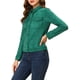 thumbnail image 4 of Chaqueta de ante sintético con solapa y bolsillos de solapa para mujer INSPIRE CHIC, botón a presión, XS, verde, 4 of 7