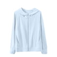 thumbnail image 2 of CCRFTGI Jacket for Kids Boys Girls Size 10-12 Lightweight Upf Sun Protection Zip Up Long Sleeve Rash Guard Cover Up Hooded Cooling Shirt Summer Outwear Light Blue 5-6 Years, 2 of 4