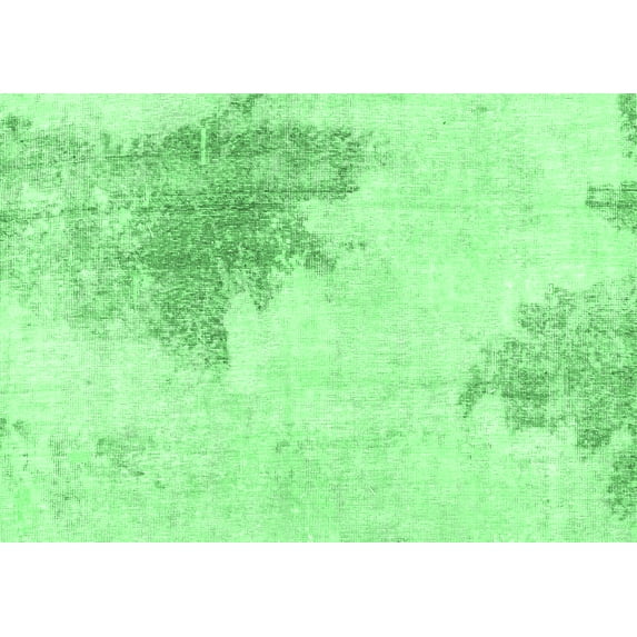 Ahgly Company Indoor Rectangle Solid Emerald Green Modern Area Rugs, 5' x 7'