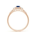 thumbnail image 2 of ANGARA Natural Aeon Sapphire & Diamond Three Stone Engagement Ring in 14K Rose Gold for Women (Size-4mm) | September Birthstone, Anniversary, Jewelry Gift for Women | Natural Sapphire Ring, 2 of 10