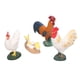 thumbnail image 1 of Juego De Figuras De Pollo De Granja, Colores Vibrantes, 4 Piezas, Compacto, Exquisito, Plástico Suave, Decoración De Gallina De Gallo Simulada Para Jardín Para Navidad, 1 of 8