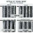 thumbnail image 3 of Vargottam Cotton Curtains for Windows - 3-in-1 Rod Pocket/Back Tab Short Window Drapes - Light Filtering Cotton Canvas Panels - Set of 2, 52"x63" - Texture Print (Gray), 3 of 8