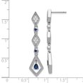 thumbnail image 2 of FB Jewels Sterling Silver Dark Blue CZ Dangle Post Earrings, 2 of 2