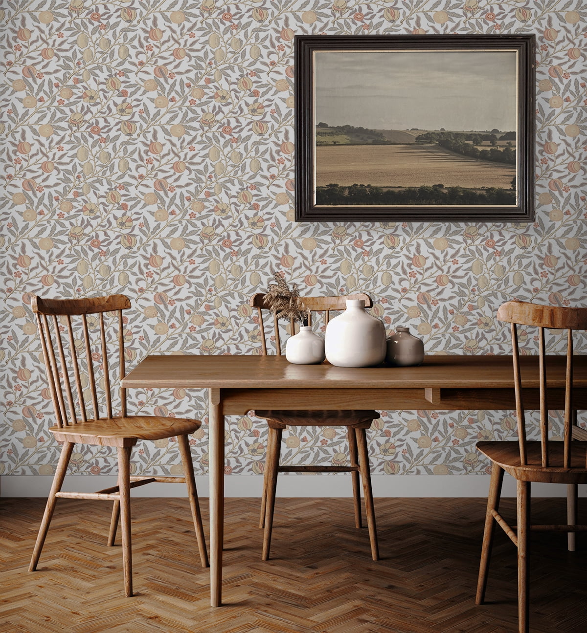 NextWall  Pomegranate Peel and Stick Wallpaper 20.9 in. W x 18 ft. L - Daydream Grey & Melon