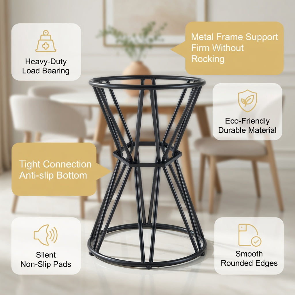 Hommoo 3-Piece Industrial Bar Set, 31.5" Wood Grain MDF Round Bar Table + 2 Metal Bar Stools for Kitchen Island, Small Apartment, Breakfast Nook, Walnut & Black