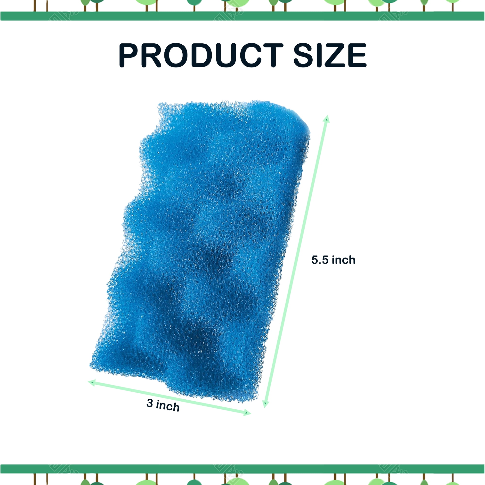 Delapan Fish Foam Bio-Filter Sponges Compatible with Canister Filters and Fluval 106 107 Aquarium Filter Media, 12 Pack