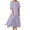 Purple, variant on Women's Fashion Solid Casual Double Layer Slit Short Sleeved Crew Neck Dress Soft Fabric, High Elasticity, Suitable for Work and Daily Wear