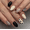 A2, variant on (Buy 2 Get 1 Free)YTTAL Polka Dot Press on Nails Short Almond Shape Spring Summer Fake Nails with Designs Cute Short False Fingernails Black Yellow Nude Stick on Nail for Women DIY Nail Manicure Kit