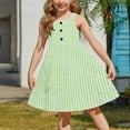 thumbnail image 5 of YHAJDS Big Girls Tiered Dress Sleeveless Round Neck Button Front with Pockets for 2-12 Years, 5 of 5