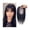 Black, variant on Hair Toppers for Women with Thinning, 10" Straight Human Hair Toppers with Bangs 8X12cm Simulated Scalp Silk Base Remy Hair Piece with Clips