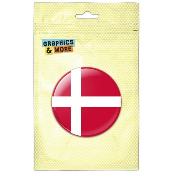 Denmark National Country Flag Pinback Button Pin Badge