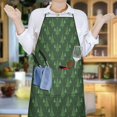 thumbnail image 5 of Green Christmas Tree Pattern Apron-Garden Aprons for Women with Pockets-Cotton Linen Waterproof Kitchen Cooking Gardening Aprons Adjustable for Kitchen,Cooking,BBQ and Salon 33"x27", 5 of 7