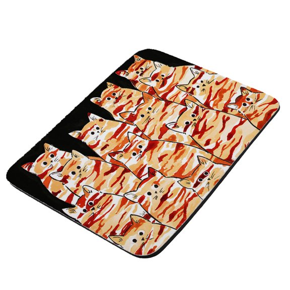 Earth Tones Camo Camouflage Kitties Abstract Cat Art by Denise Every - KuzmarK Mousepad / Hot Pad / Trivet