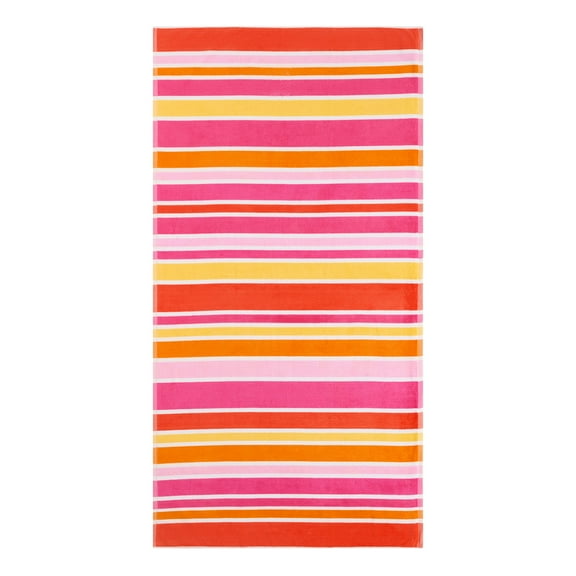 Mainstays Beach Collection Warm Variegated Striped Cotton-Blend Beach