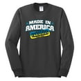 thumbnail image 2 of Made In America With Ukrainian Parts Mens Long Sleeve Shirt, Charcoal, X-Large, 2 of 4