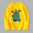 thumbnail image 2 of SGFCWSX Blouse pour Filles Tout-Petits Tee Graphique Col Rond Manches Longues Hauts pour Filles Jaune, 2 of 3