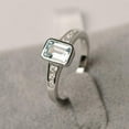 thumbnail image 2 of HeartsAndYou 2ct Natural Aquamarine Diamond Bezel Solitaire Accent Ring 14k SOLID White Gold, 2 of 8