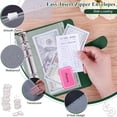 thumbnail image 3 of Antner A6 6-Ring Binder Set, PU Leather Cover with 12 Zipper Cash Envelopes & Stickers, Money Saving Organizer for Cash Stuffing, Dark Green, 3 of 8