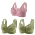 thumbnail image 2 of Utoimkio Front Closure Wireless Bras for Women 3 Pack Comfort Full Coverage Bras for Women No Underwire Everyday Bras, 2 of 5