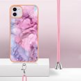 thumbnail image 4 of Mantto for iPhone 11 Case, with Lanyard Adjustable Strap, Marble Pattern Soft TPU Bumper Hard PC Back Shockproof Protective Glossy Stylish Durable Phone Case for Women Girls,Pink, 4 of 7