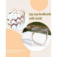 thumbnail image 3 of 2 Set of Zig Zag Headbands for Women Men, Plastic Sharks Tooth Hair Comb Headband (2 Light-Amber Color), Hair Accessories for Women & Men Washing Face, 3 of 7