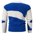 thumbnail image 4 of YLSDY Men's Crewneck Sweater Men's Mock Neck Sweater Color Block Casual Knitted Bottom Top Men's Crewneck Sweater Blue M, 4 of 4