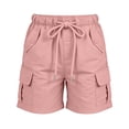 thumbnail image 6 of Spazoro Kids Girls Cargo Shorts with Multi-Pockets, Breathable Solid Color Casual Elastic Drawstring Waist Summer Shorts for Girls Pink Size 5-6 T, 6 of 8