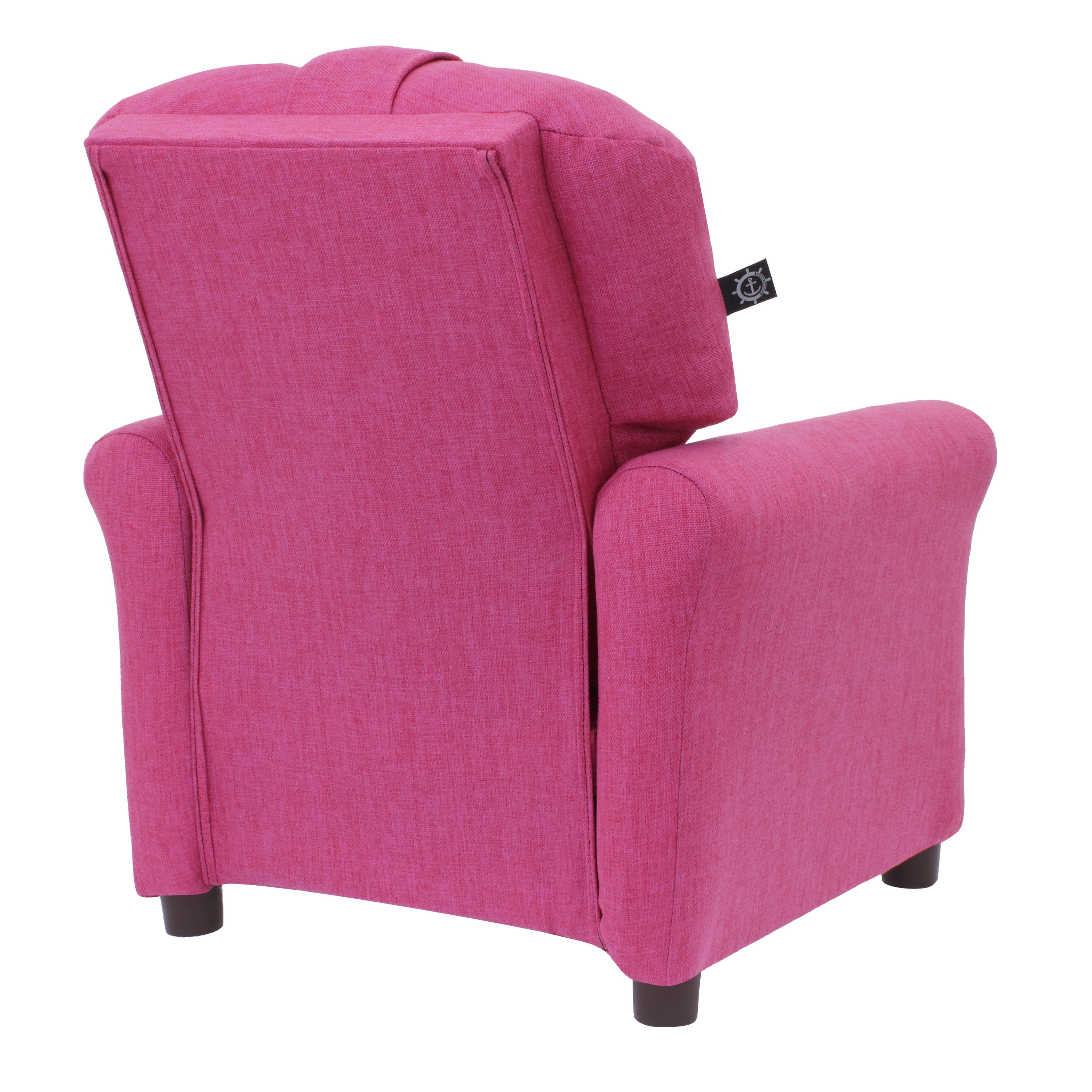 The Crew Furniture Traditional Kids Recliner Chair, Toddler Ages 1-5 Years, Polyester Linen, Magenta