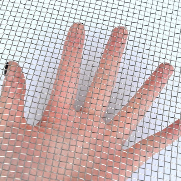TIMESETL 304 Stainless Steel Woven Wire 5 Mesh - 11.75"X23.5" (30cmX60cm) - Metal Security Guard Garden Screen Cabinets Mesh