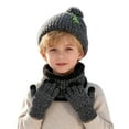 thumbnail image 4 of Hats and Gloves for Kids Winter Unisex Kids Dinosaur Themed Knit Hat Scarf and Mittens Set Thermal Earflap Cap Neck Warmer Soft Warm Cold Weather Gear for Boys and Girls Black 2 Years-8 Years, 4 of 7