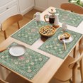 thumbnail image 5 of Sage Green Placemats Set of 8 Bohemia Ethnic Floral Flowers Abstract Place Mats Indoor Wipeable Table Mats Washable Cloth Dining Table Placemats for Kitchen Holiday Party Home Decor 13x19 Inch, 5 of 9