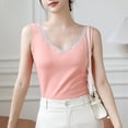 thumbnail image 4 of ZyeKqe Womens Lace Lightfleece Line Tops Casual V Neck Pajamas Vest Soft Comfy Sleepwear Loungewear, 4 of 5