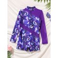 thumbnail image 3 of iiniim Kids Girls Long Sleeve Gymnastic Leotard Ballet Dance Biketard Short Unitard Dancewear 6-16 Fairy Navy 12, 3 of 7