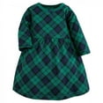thumbnail image 3 of Hudson Baby Infant and Toddler Girl Cotton Dresses, Black Watch Plaid, 5 Toddler, 3 of 4