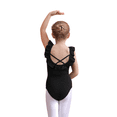 thumbnail image 2 of ‌LYMAYTER Girls Dance Leotard Short Sleeve Ruffle Practice Wear Summer Ballet Gymnastics 3-11Y, 2 of 8