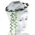 thumbnail image 6 of Boho Style Girl Flower Bride Wedding Forehead Hair Wreath Head Band Garland-Pink, 6 of 7