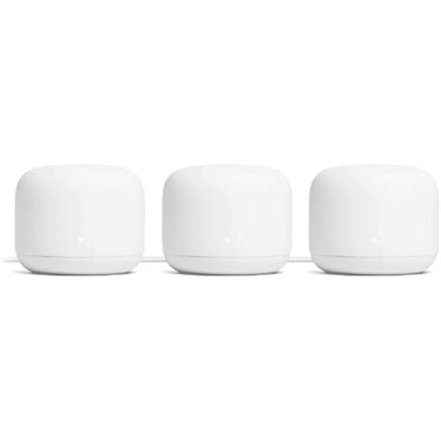 Google Nest WiFi Router Non-Retail Packaging - AC2200 Mesh Wi-Fi 2nd Generation (3-Pack, Snow)