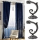 thumbnail image 2 of 2x Cortinas De Flores Cortinas Tiebacks Borla Hold Tie Backs Puerta Pared Gancho Gancho Negro, 2 of 9