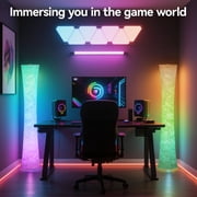 SUNMORY 61 RGBIC LED Floor Lamp, 1800 LM Color Changing Lighting Modern Tall Lamp with Music Sync & 16 Millio Colors, Standing Lamp With Remote & APP Control for Living Room, Bedroom, Gaming, Party