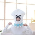 thumbnail image 2 of Divertidos sombreros de animales de peluche de dibujos animados blancos accesorios para fotografía juguete a prueba suave calamar animal, 2 of 9