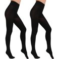 thumbnail image 2 of 2 Pairs Women's Solid Color Tights 80D, Soft Opaque Microfiber Tights, 2 of 5