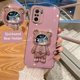 thumbnail image 1 of Funda de teléfono con soporte de oso espacial de arena movediza para Xiaomi Redmi Note 12 11 Pro Plus Turbo 5G 11S 10S 10 9S 10C, cubierta suave chapada, 1 of 4