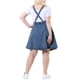 thumbnail image 3 of Vestido de mezclilla de talla grande Agnes Orinda para mujeres, monos con tirantes ajustables, faldas 5X, azul, 3 of 8