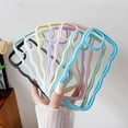 Solid Color Curly Wave Frame Clear Soft Compatible with iPhone Case