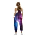 thumbnail image 6 of MKOSPLRT Jumpsuits for Girl Summer Casual V Neck Sleeveless Jumpsuits Sparkly Print Baggy Harem Overalls Spaghetti Strap Jumpers with Pocket, 6 of 6
